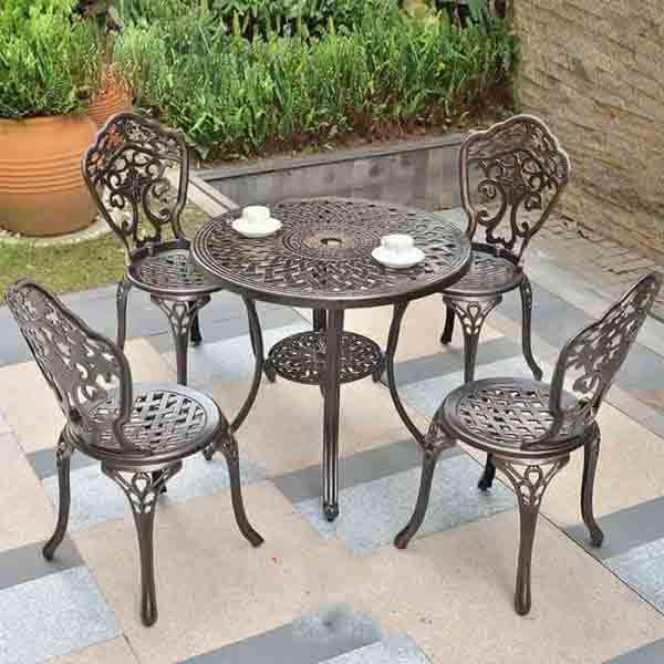 Bộ Bàn 4 Ghế Nhôm Đúc Sân Vườn