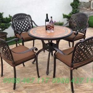 Bộ Bàn 4 Ghế Nhôm Đúc Sân Vườn Nhập Khẩu