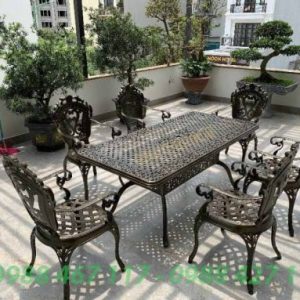 Bộ Bàn 6 Ghế Nhôm Đúc Nhập Khẩu 